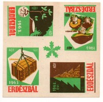 Gyufacímke: Magyarország. 1963. Erdészbál.