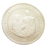 Cook-szigetek,1 dollar 2007 - Erzsébet és Fülöp gyémánt jubileuma UNC nikkel