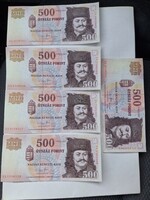 Hajtatlan épp sarokkal rendelkező 2007-es és 2008-as ötszázforintosok! Kifogástalan állapotban!