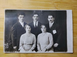 Antik műtermi családi fotó, testvérek, kb. 1930-as évek