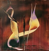 Baján Ildikó painting 30 x 30 cm.