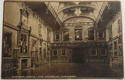 Képeslap, Windsor Castle, Waterloo Chamber, 1936, Valentine's kiadása (G2)