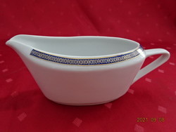 Alföldi porcelán szószos tál, kék csíkkal a szélén, melyen arany motívum van. Vanneki!