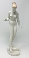 Aquincum jelzett  'vízbelépő női akt' Káldor Aurél porcelán figura (36cm)