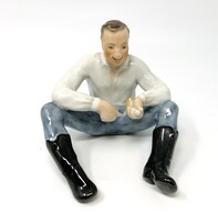 Herendi Signed 'Szalonnázó Paraszt' Porcelain Figurine (11cm)