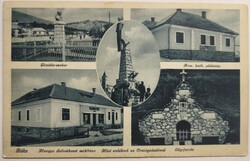 Képeslap,Bóta, 1944, Frisch fényképész Miskolc, Gömbös szobor, hadisegély bélyeggel.(G2)