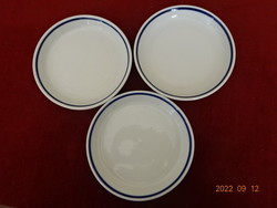3 db együtt eladó Zsolnay porcelán kistányér, kék csíkos, átmérője 17 cm. Vanneki! Jókai.