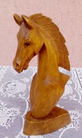 Handcrafted artwork. Carved foal head from Indonesia, 20cm.