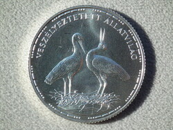 1992 Veszélyeztetett állatvilág - Fehér gólya ezüst 200 Forint BU emlékérme, kapszulában, certivel