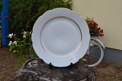 Dulevo szovjet porcelán nagyméretű kínálótál – fehér, aranyozott, 35 cm