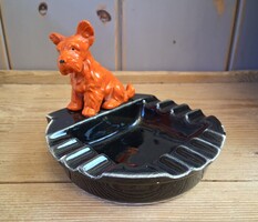 Art deco hamutartó skót terrier figurával, 1930-40-es évek