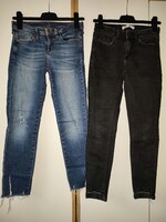 2 db 34-es szaggatott Zara farmer , derék: 33-38 cm