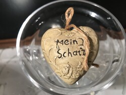 KARÁCSONYFADÍSZ - KERÁMIA - 5,5 x 5,5 x 3 cm - OSZTRÁK - HIBÁTLAN