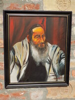 Szklenár András: Portré, 1991. Olaj-farost, eredeti állapotban. 55 x 50 cm.