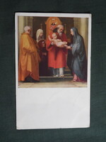 Postcard, religion, Fra Bartolomeo graphic, art, Jesus presentation in the church, 1918