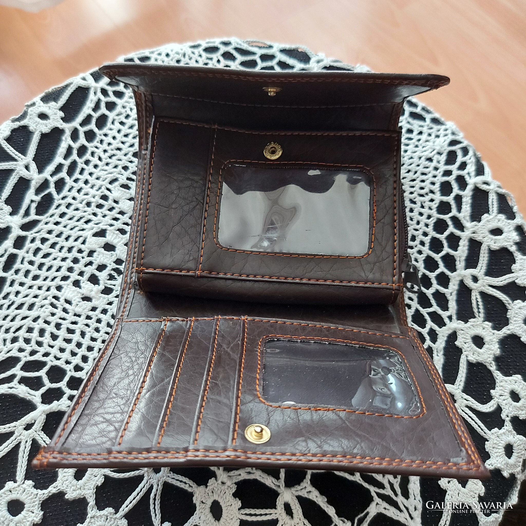 Brand new Guang Tong leather dark brown, men's, women's, unisex wallet, 15  cm x 10.5 cm x 4.5 cm - Wardrobe
