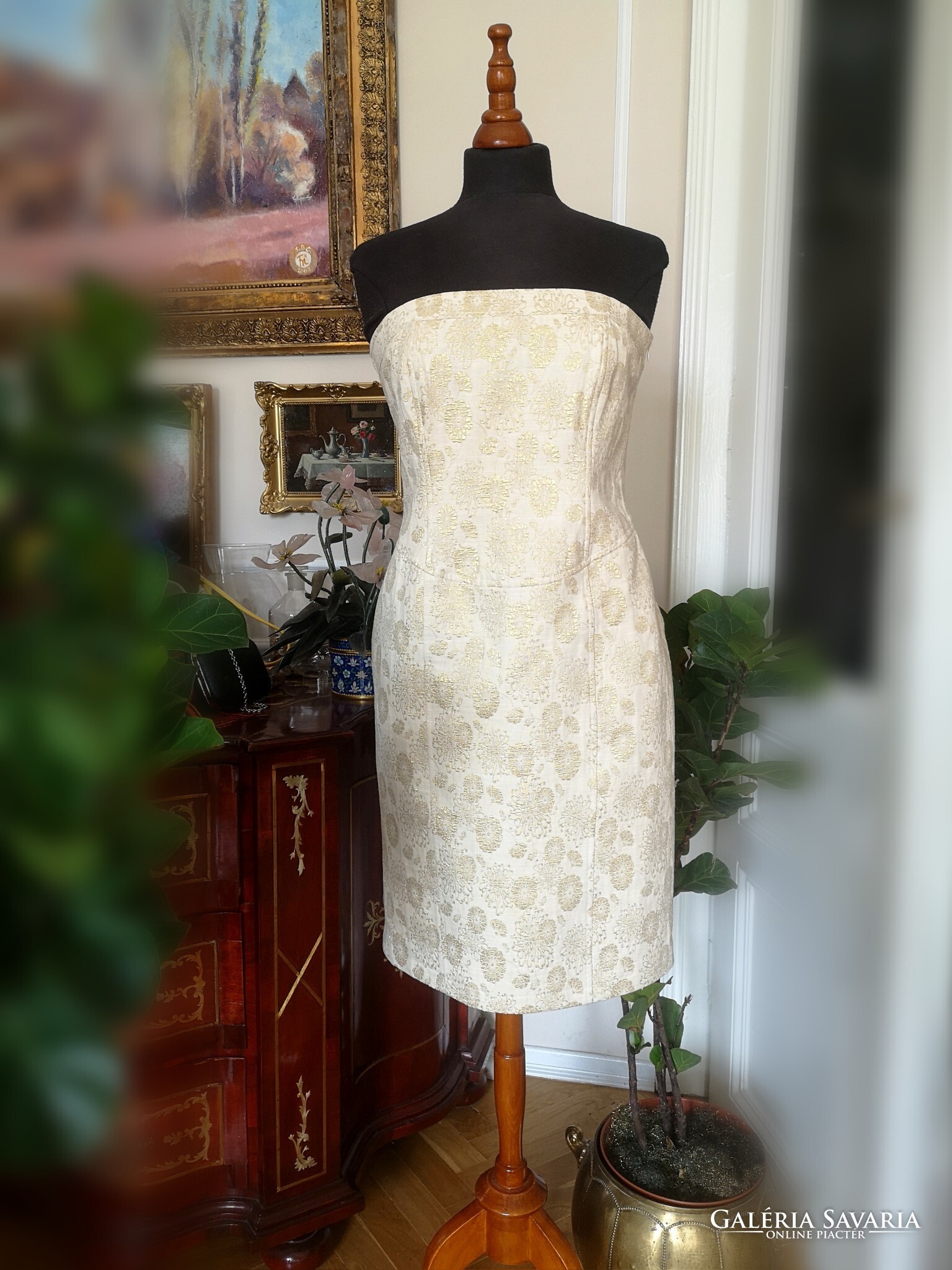 Redherring 40 exclusive cream gold colored dress party 95 cotton