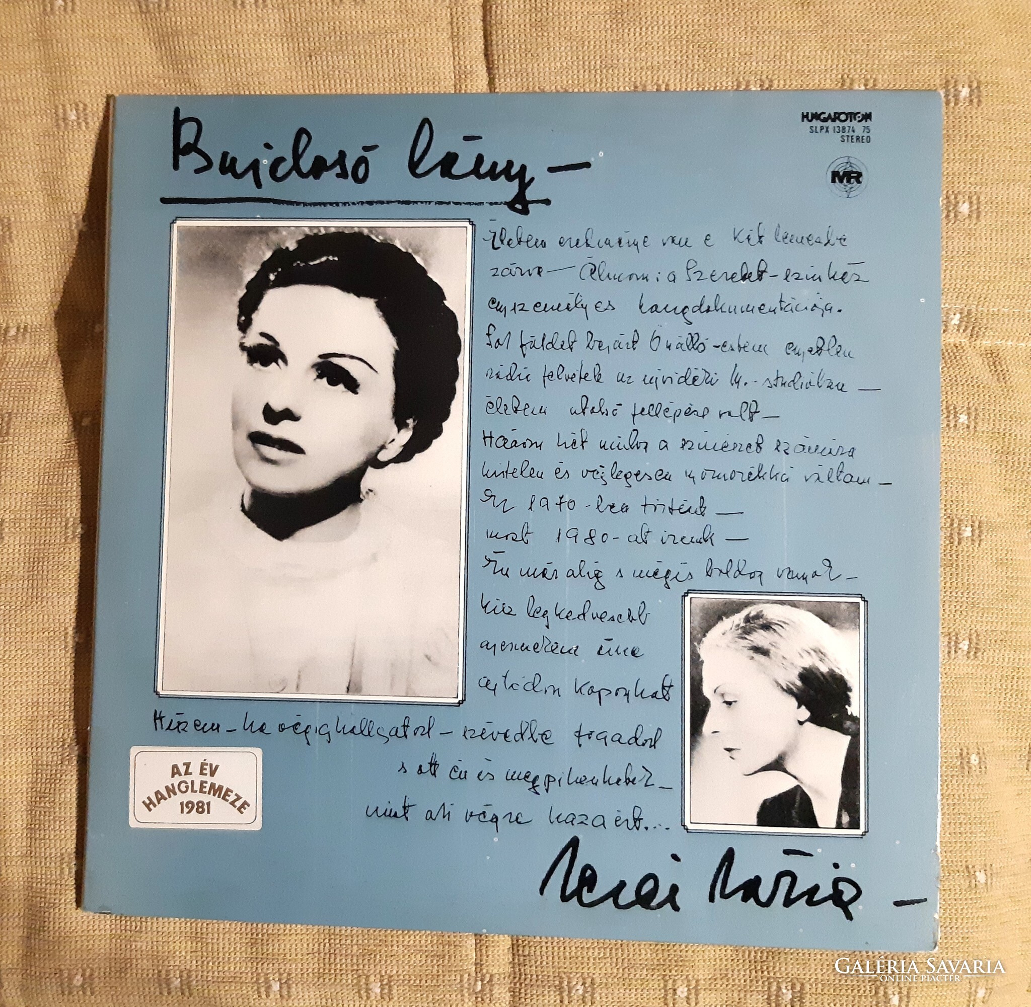 MEZEI MÁRIA: BUJDOSÓ LÁNY, AZ ÉV HANGLEMEZE 1981! DUPLA LP