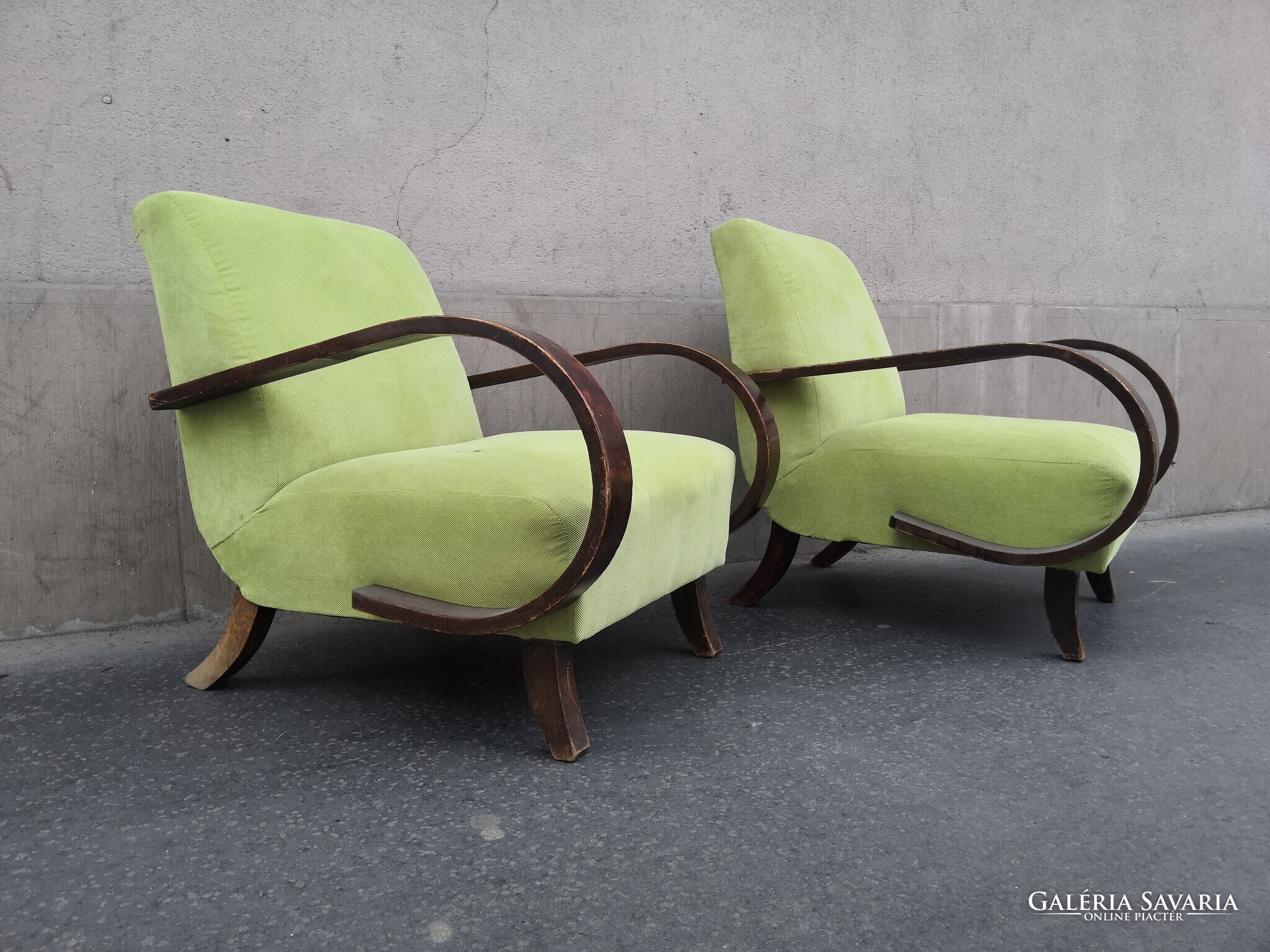 Jindrich halabala h-410 armchair pair #102 Furniture Galeria