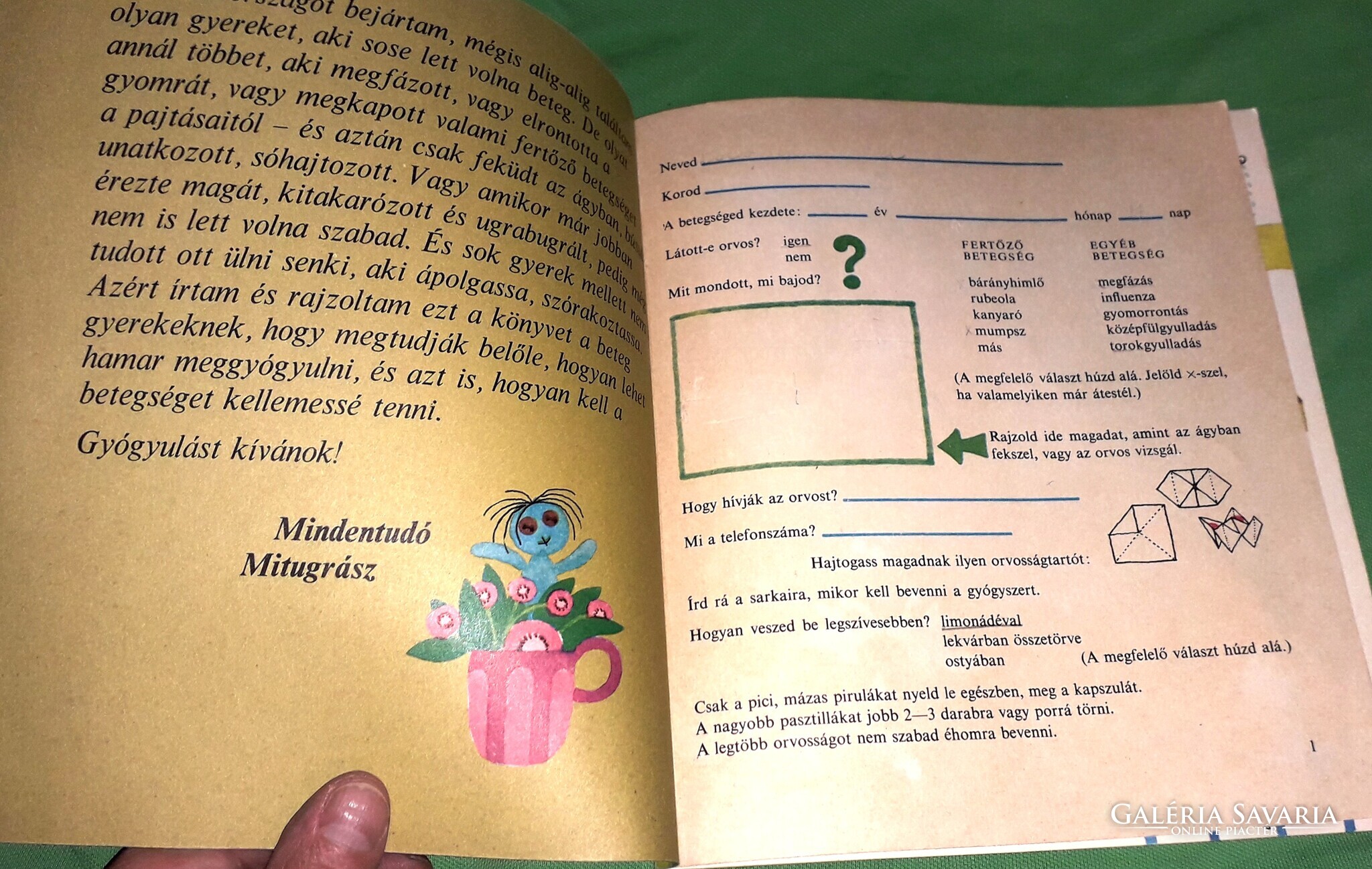 1978.V. Deák Éva:Gyógyulást kívánok! képes FOGLALKOZTATÓ könyv képek ...