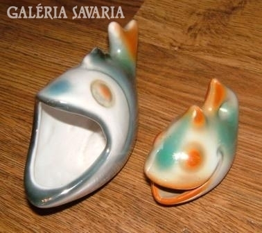 Applied art retro ceramic fish 2 pcs
