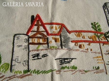 Unused, new, hand-embroidered tapestry