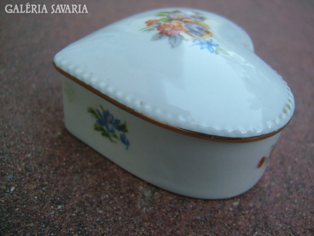 Heart bonbonier - old crown + draw. Marked East German porcelain