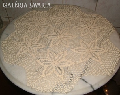 Hand crocheted large white tablecloth - tablecloth