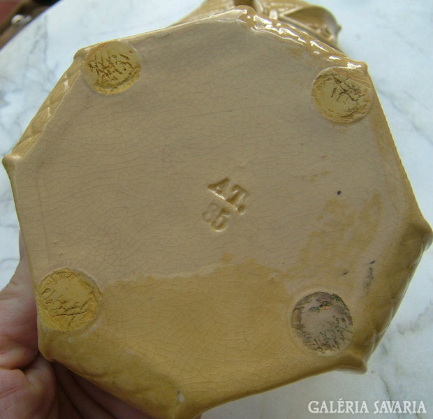Antik kb. 100 éves majolika ékszerdoboz - bonbonier