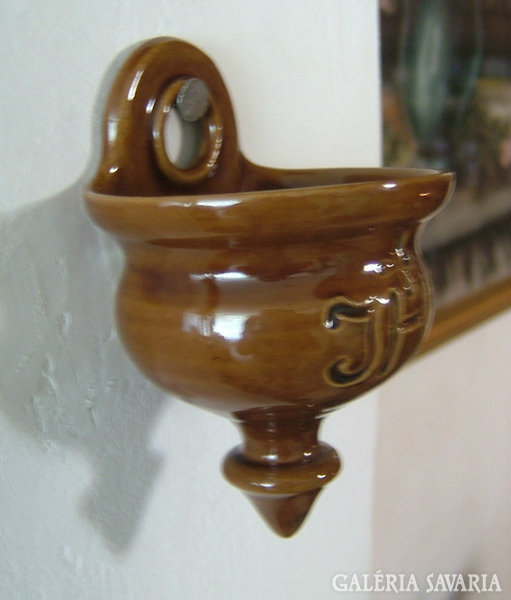 Marked ceramic holy water tank