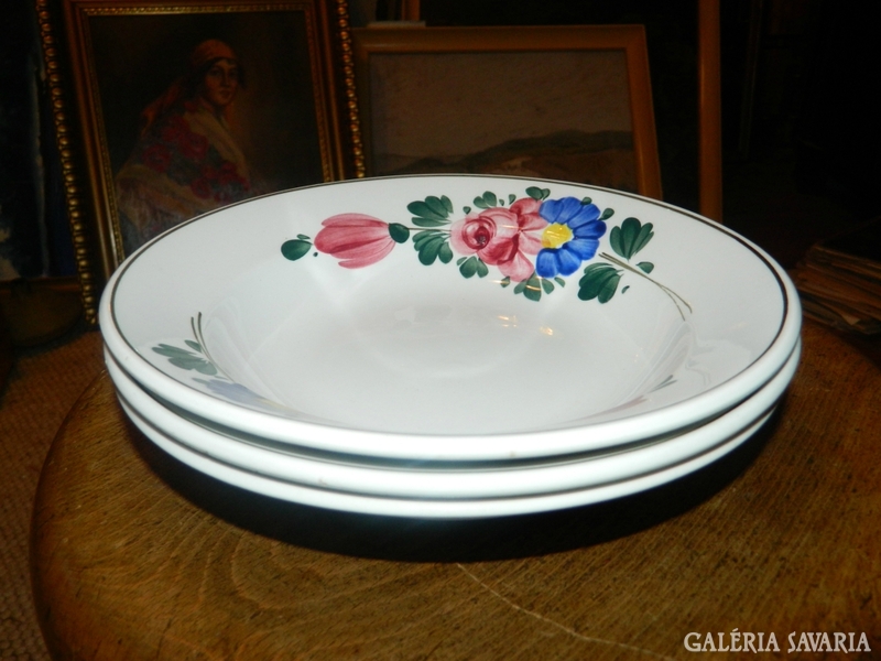 Antique approx. 100-year-old Wilhelmsburger hand-painted plate