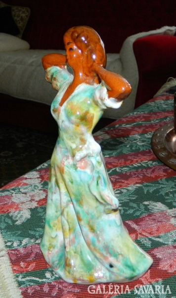 Old retro ceramic woman statue