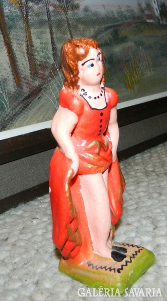 Antique approx. 100-year-old ceramic figure > dancer