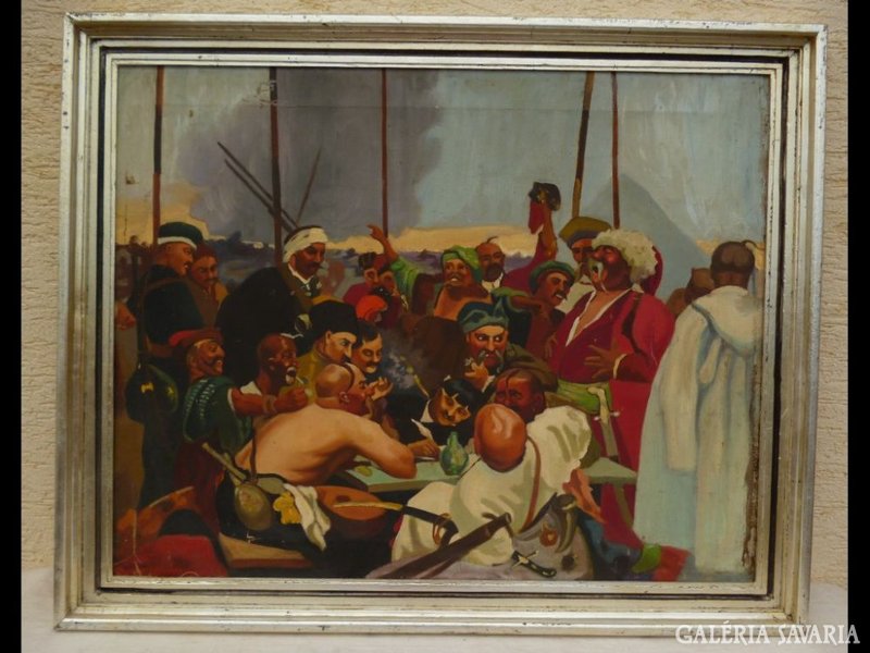 1008 R1 Ilya Repin : Kozákok válasza olaj vászon