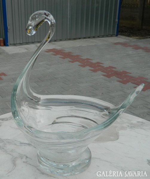 Fuvott álomszép antik hattyú asztaközép - antik üvegre