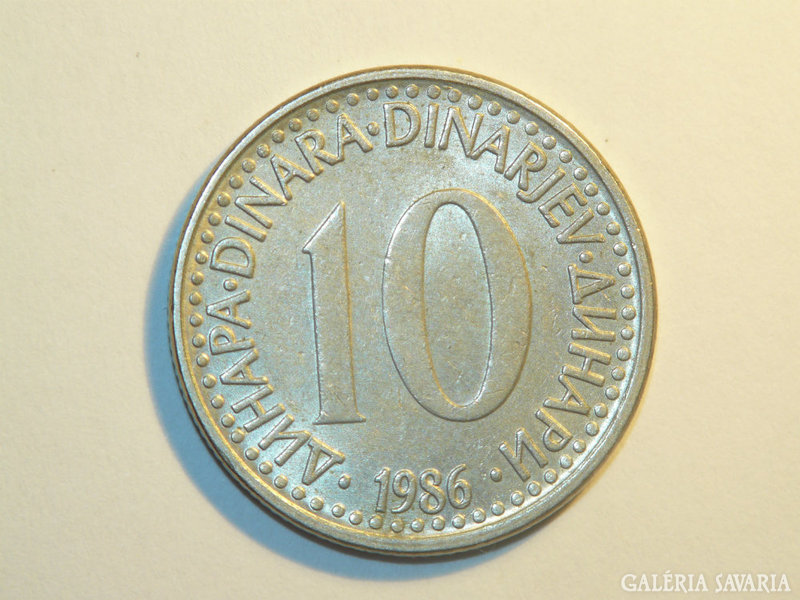 10 Dinár - Jugoszlávia - 1986.