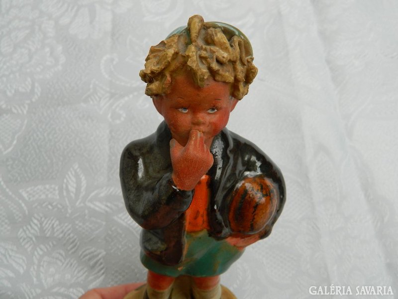 Szécs ceramic figure: boy with a ball