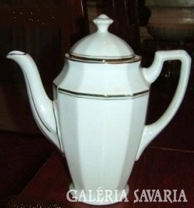Cseh klasszikus aranyszegélyes fehér tea kiöntő