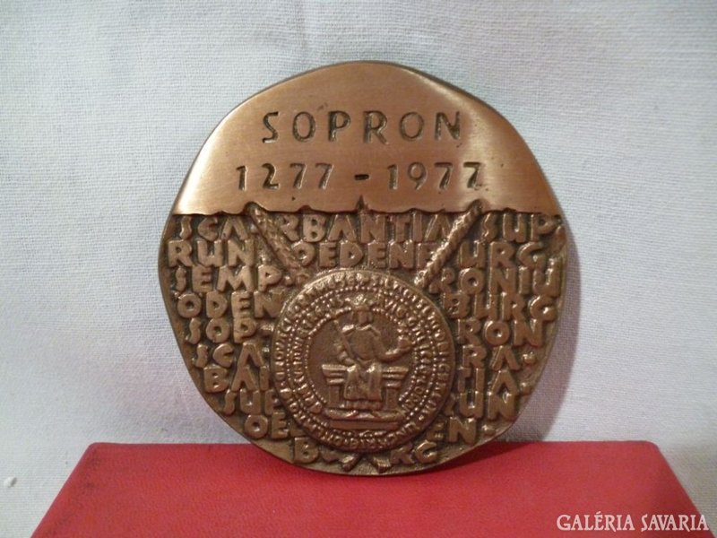 1177 G4 Nagyméretű Sopron bronzplakett