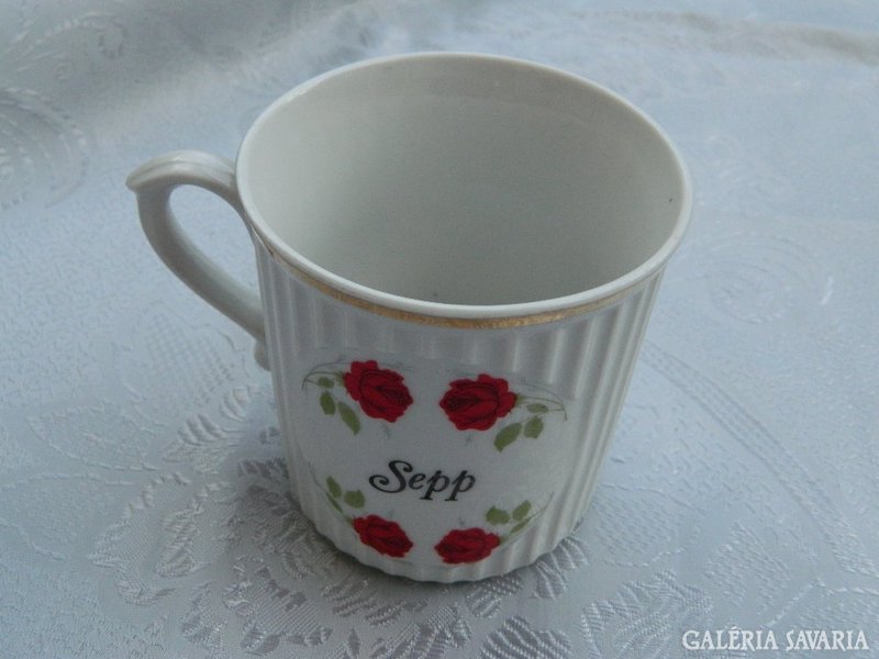 Czechoslovakian ribbed mug with sepp inscription