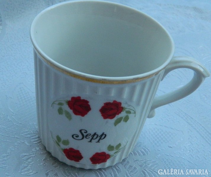 Czechoslovakian ribbed mug with sepp inscription