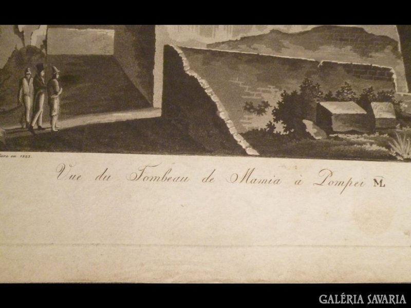 1827 T2 Antik metszet Pompei 1823