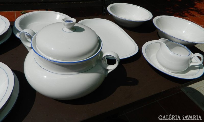 Bavaria bareuther white tableware with blue border