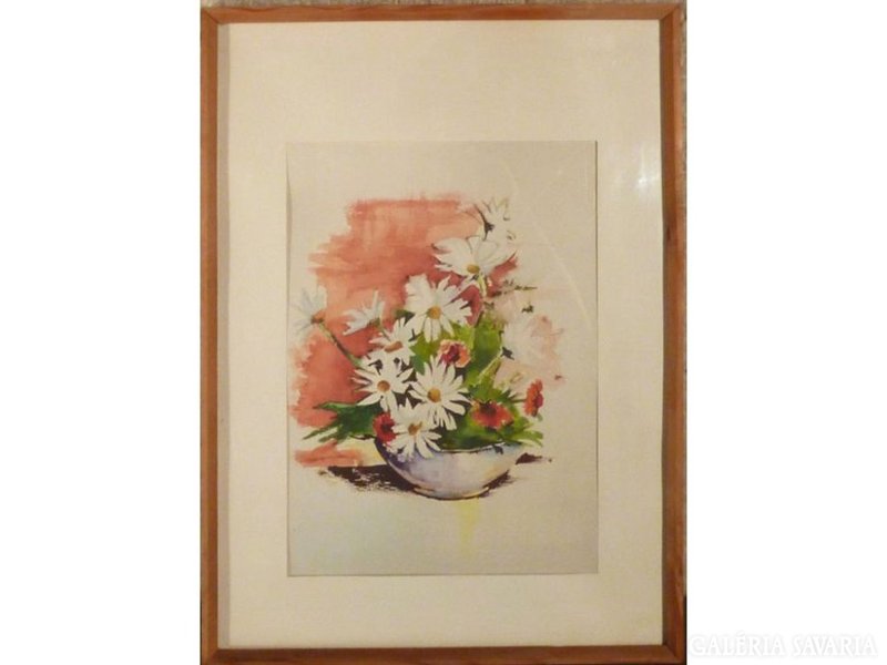 4220 T36 Jelzetlen akvarell papír virágcsendélet
