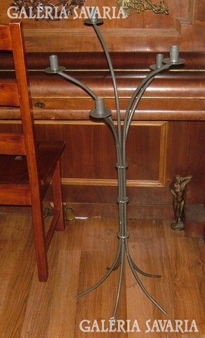 Huge, five-pronged, heavy, imposing iron candlestick