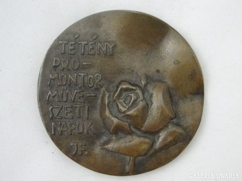5862 Régi jelzett JANZER FRIGYES bronz plakett 8cm