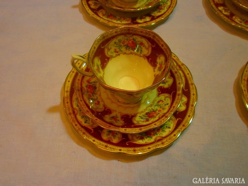 Kuriózum! Royal Albert Lady Hamilton Angol teás/sütis12 személyes szikrázó hófehér nemes porcelán