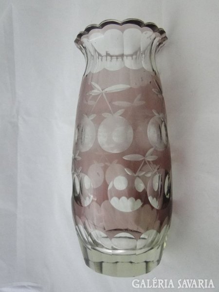 8957 Lila színezett csiszolt üveg váza
