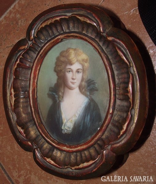 Ékszerdobozka miniatűr portréval a fedelén, 19.század