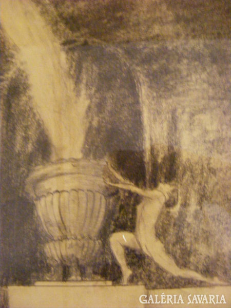 Molnár Tibor (1897-    szimbolista grafika 70x70 cm
